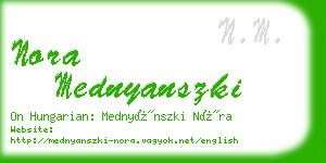 nora mednyanszki business card